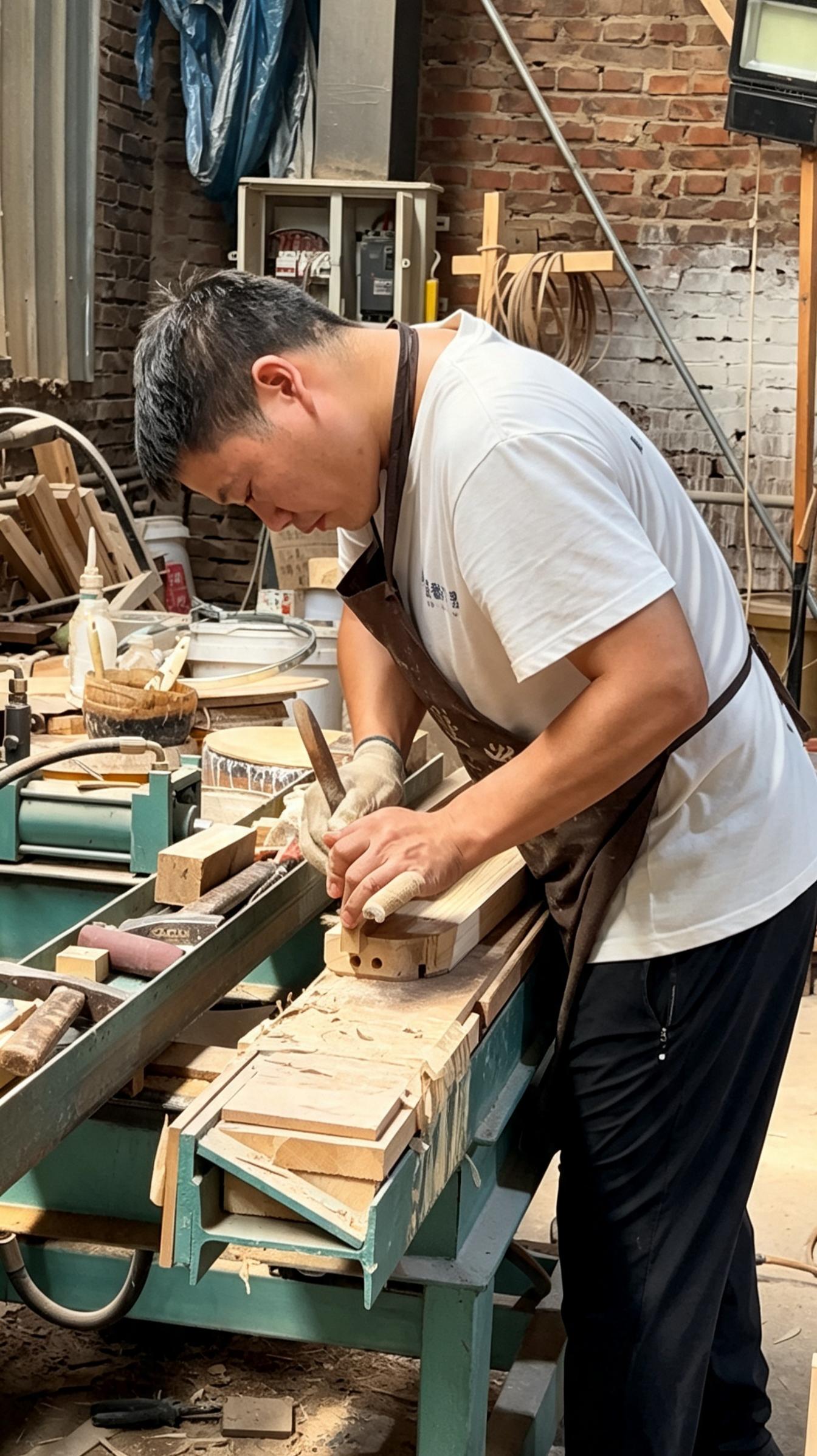 Woodworking craftsmanship at the Hongchao factory