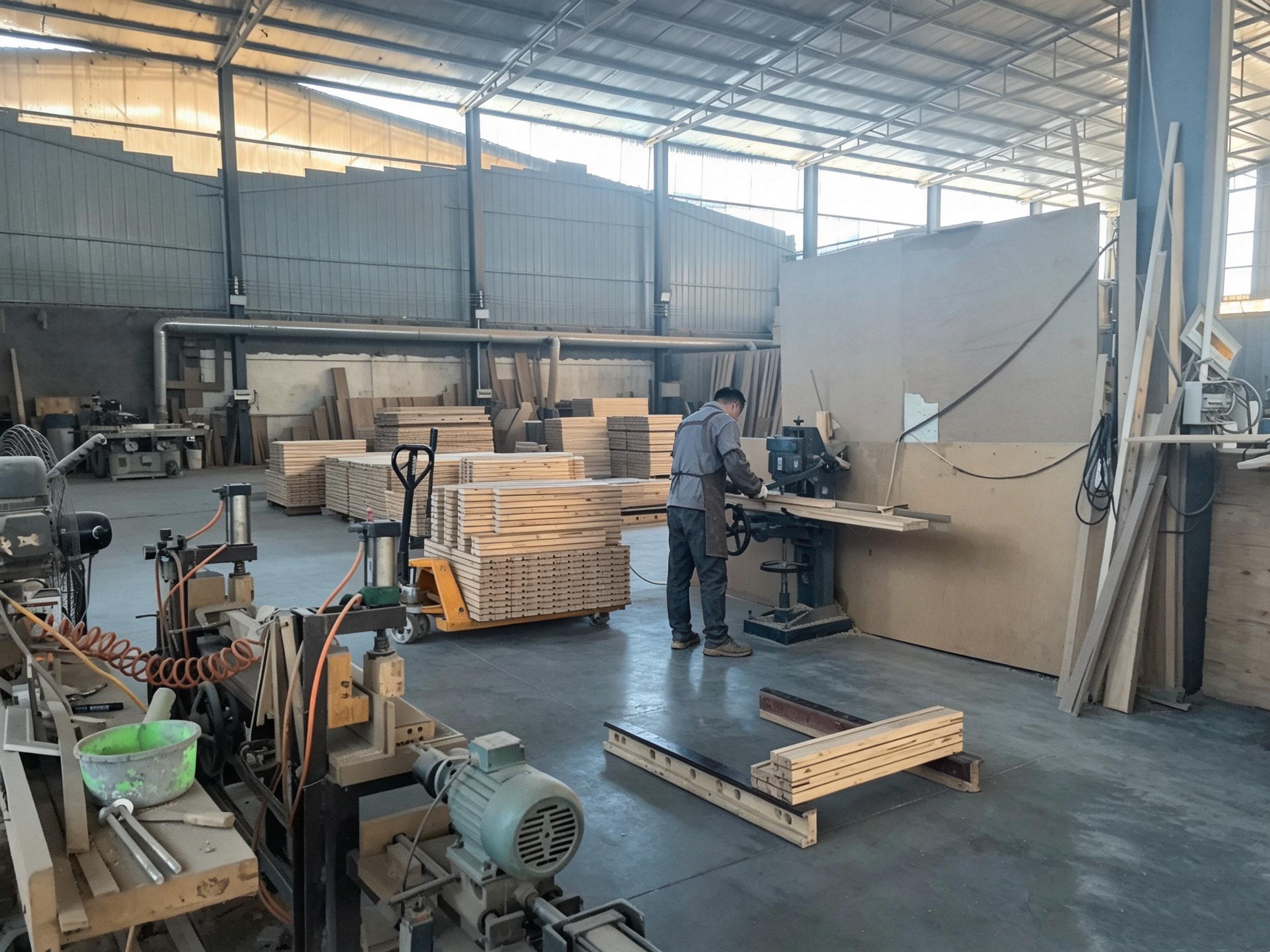 Woodworking production area at the Hongchao factory